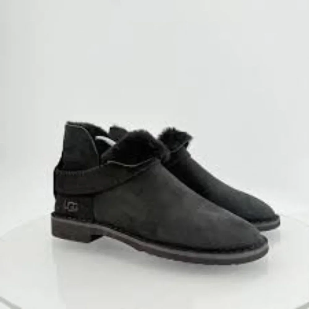 UGG McKay Classic Black Suede Shearling Ankle Boots Women’s Size 9